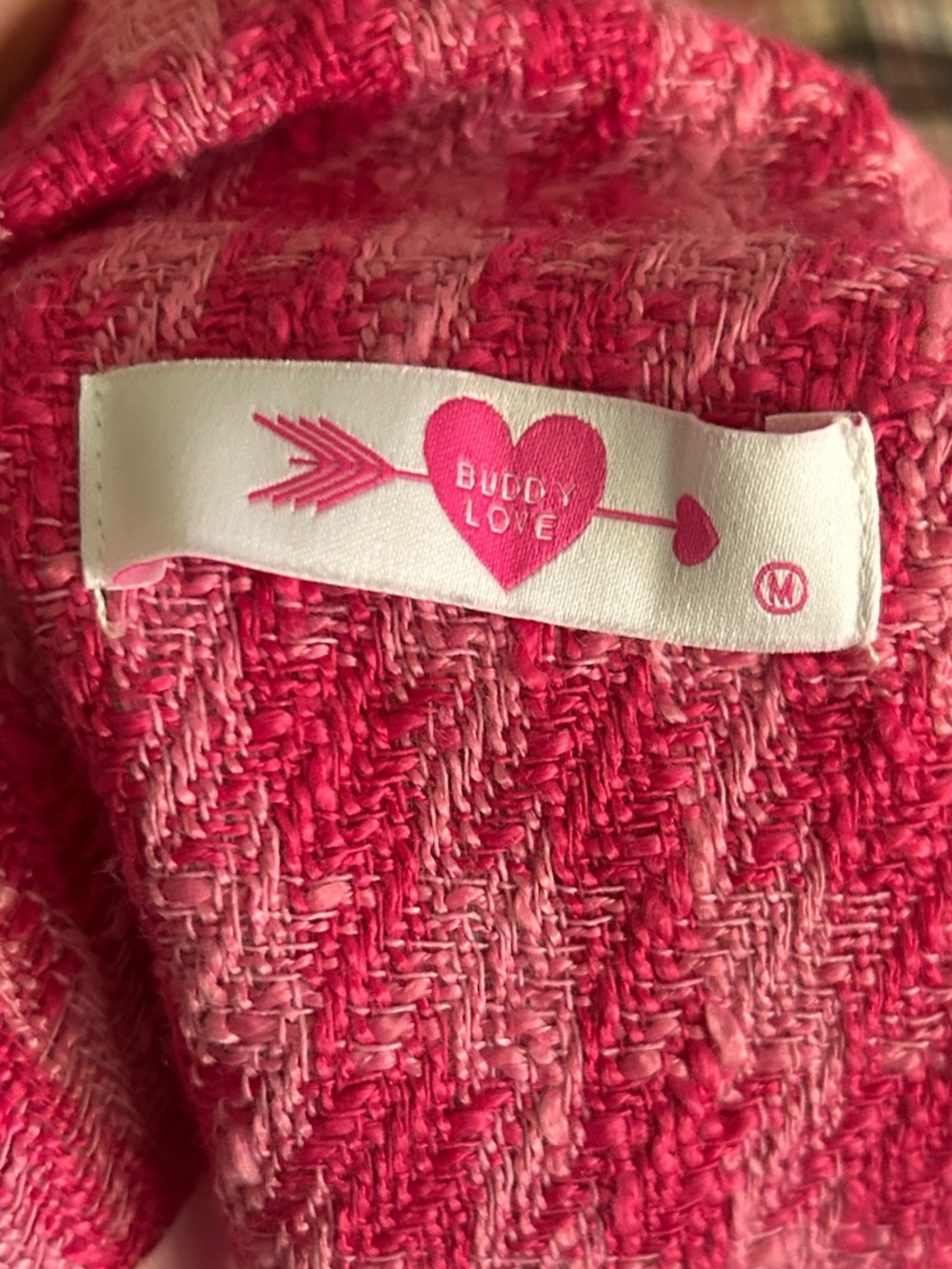 NWOT Buddy Love Avery Oversized Houndstooth Blazer in Pink Sz M - Picture 9 of 10